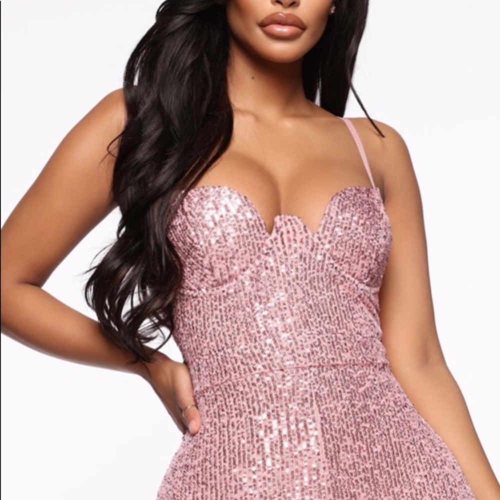 🔥Fashionnova Sequin Pink Jumpsuit🔥